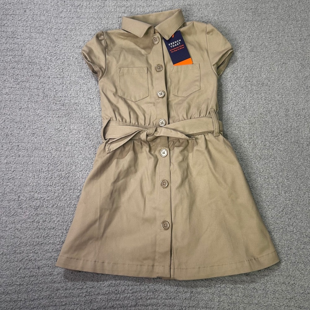 French Toast Safari Dress Size 5 Khaki Tan Utility Academia School Uniform NWT - Picture 1 of 7